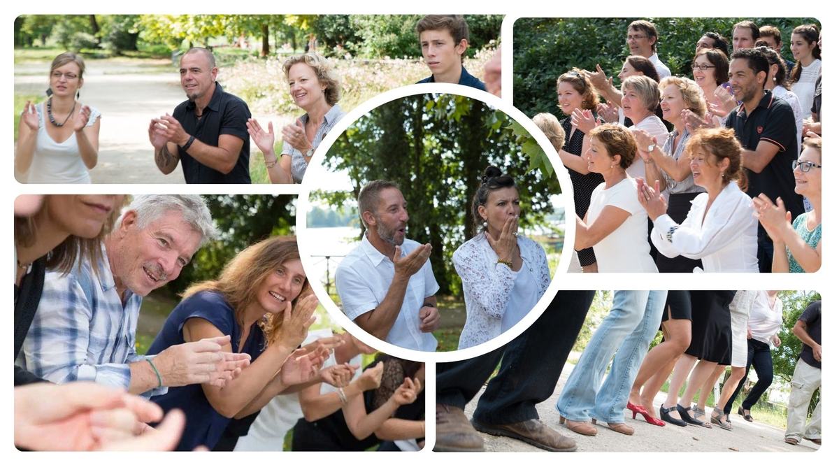 100 cadres de MyLight 150 en team building percussions corporelles à Villeurbanne (69)
